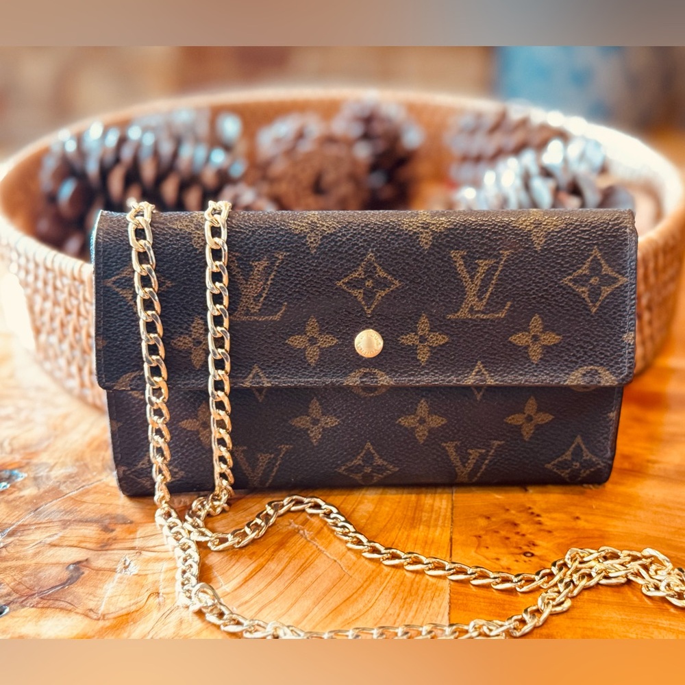 Louis Vuitton international monogram, long wallet, converted Crossbody vintage - Picture 3 of 15